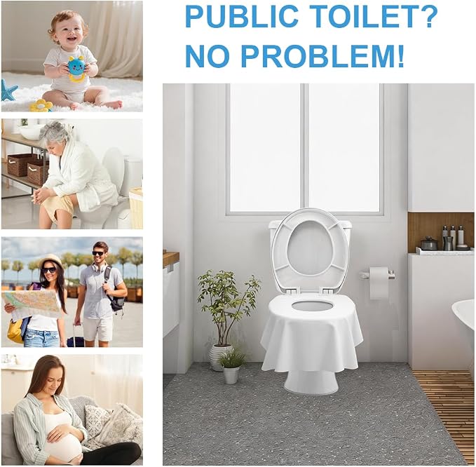 Toilet Seat Covers Disposable for Travel Waterproof 24.4x25.6in Potty Training Cover 20Pcs Individually for Public Restrooms Airplane Non Flushable