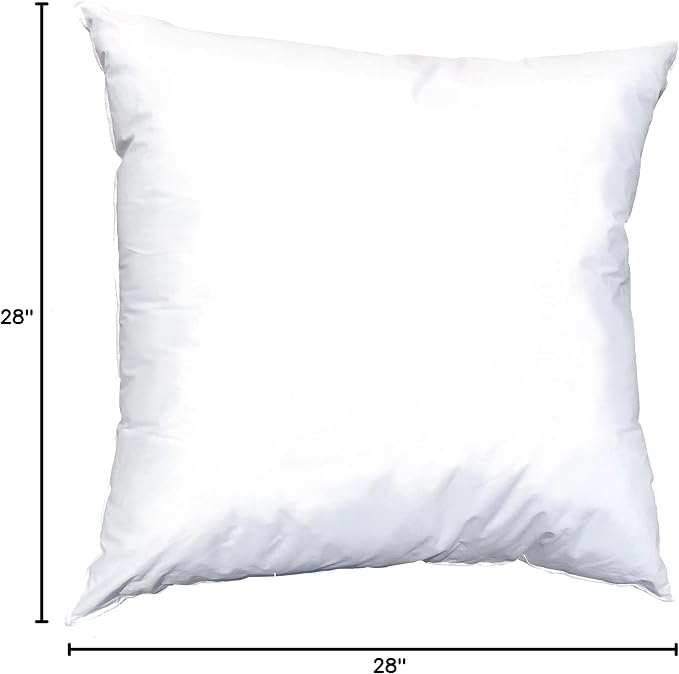 Pillowflex Synthetic Down Pillow Insert 28x28 in - Karate Chop Pillow | Large Square Euro Sham Form, Plush Polyester Cotton Blend, Cloud-Like Comfort, Clump-Resistant Fill, Smooth Elegant Finish