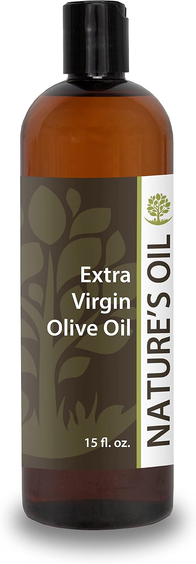 Extra Virgin Olive Oil 15oz - 100% Pure Carrier for Massage, Diluting Essential Oils, Aromatherapy, Hair & Skin Care Benefits, Moisturizer & Softener - by Nature's Oil.