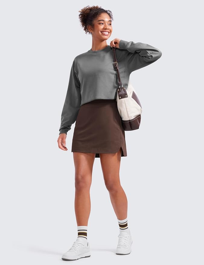 CRZ YOGA High Waisted Dolphin Golf Skirt | Built-in Shorts with Pockets, Quick-dry, Tennis, A Line, Mini, Skort for Women