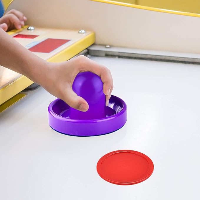 Coopay Air Hockey Pushers and Pucks, Air Hockey Paddles, Goal Handles Paddles Replacement Accessories for Game Tables (4 Striker, 8 Red Puck Pack)