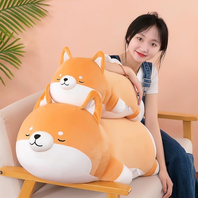 Giant Plush Shiba Inu Toy Pillow 4.6Lb Stuffed Animal Dog Akita Plush Pillow Toy Hugging Pillow for Kids and Girls(85cm/33.4in)