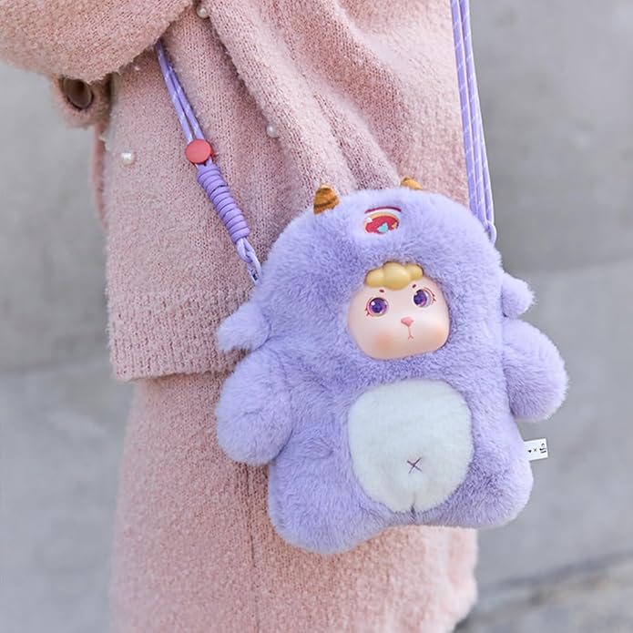 9inch Plush Bag Collection Crossbody Bags, Cute Girl Purses Fun & Unique Handbag Plush Shoulder Bag with Strap, Pockets