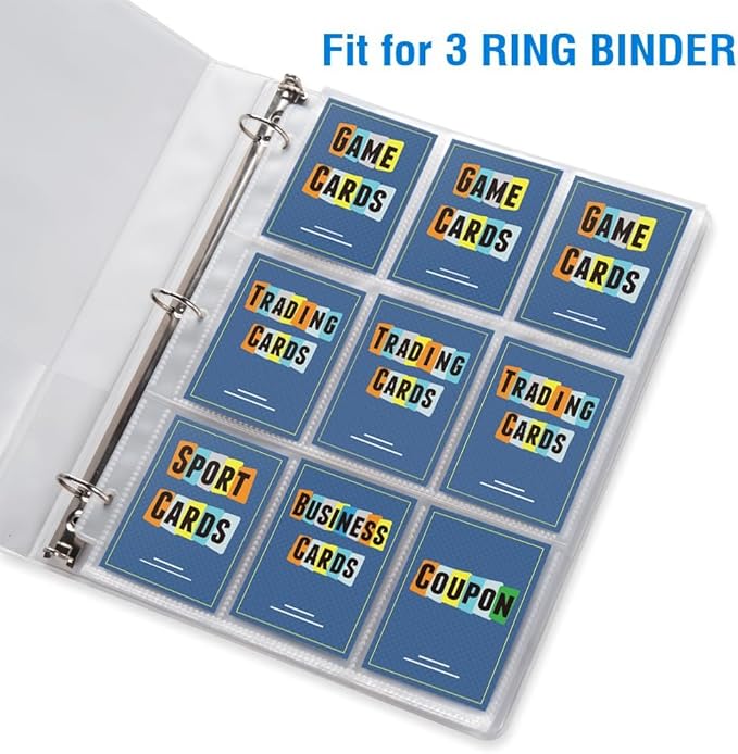 36 Pack 9 Pocket Page Protectors, Sooez Double Sided Trading Card Sleeves for 3 Ring Binder, Baseball Cards Holder, Protective Pages Sheets for Binders Album, Fit for Collectible Games, Sports Cards