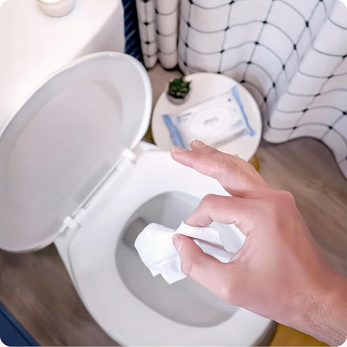 Squatty Potty Flushable Wipes - 3 Packs of 50 (150 Total Wet Wipes) | 99% Water & Plant-Based - Green Tea, Cucumber & Aloe Spa Scent - pH Balanced - Septic Safe Adult Wet Wipes