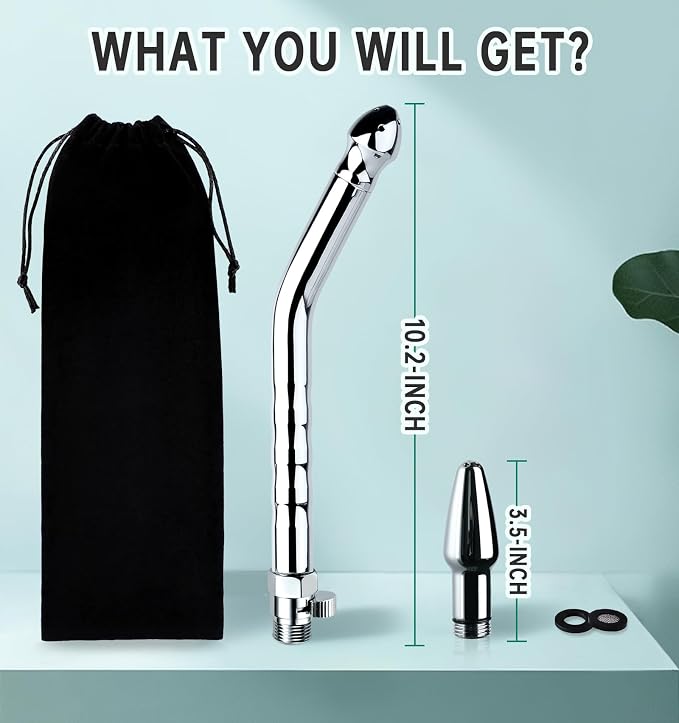 Shower Enema Kit, Shower Douche Nozzle Cleansing System with Water Control Valve for Men and Women Portable Cleaning