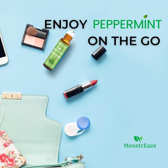 Premium Peppermint Essential Oil Roll On (Pack of 2), 100% Pure & Natural, Mentha Piperita, Headache & Migraine Relief, Refreshing and Calming, Nausea Relief, 2 x 10ml
