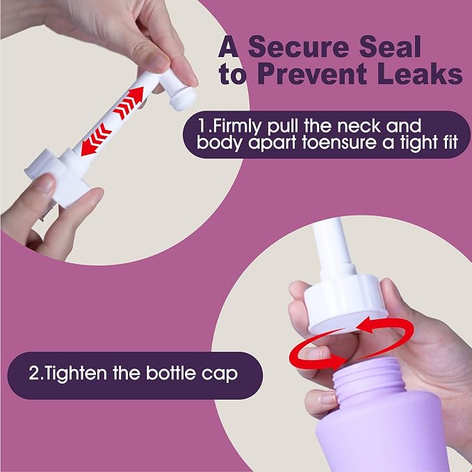 Peri Bottle for Postpartum, Portable Bidet, Perineal Bottle for Postpartum Essential, 17 OZ Upside Down Peri Bottle for Postpartum Recovery, Postpartum Care with Carrying Bag (Purple, L)