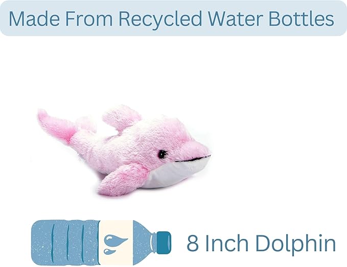 The Petting Zoo Pink Dolphin Stuffed Animal Plushie, Gifts for Kids, Scoopz Sealife Animals, Dolphin Plush Toy, 10 inches