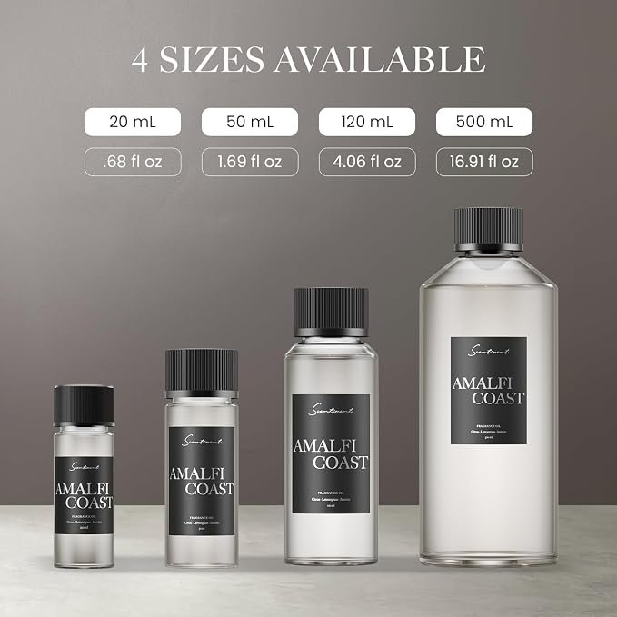 Scentiment Amalfi Coast Diffuser Oil - Premium Hotel Scent with Notes of Citrus, Lemongrass & Jasmine Home Scent, Hotel Fragrance Oil Diffuser Refill - 4.06 fl oz (120 mL)