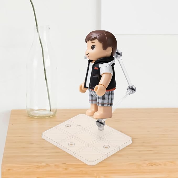 2 Pack Action Figure Stand Assembly Action Figure Display Holder Base Doll Model Support Stand for 3.75" and 6" Figures or Effects Clear 1/144 HG/RG Model Toy