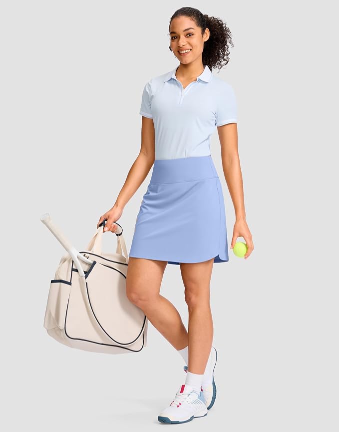 G Gradual 16"/18" Skorts for Women Golf Skirt with 2 Pockets Summer Casual | Built-In Shorts, High Waist, Soft 4-Way Stretch, Breathable Mesh Liner, Tennis Pickleball Athletic Wear, Easy To Match