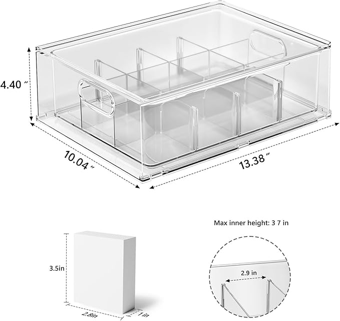 Trading Card Storage Box – Clear Large Card Organizer Holds 12000 Cards with Foam Inserts Blocks – Display Case for TCG & Sports Cards(4-Pack)