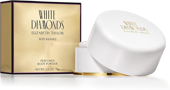 Elizabeth Taylor Body Powder for Women, Fragrance with Body Puff, White Diamonds, 2.6 Oz