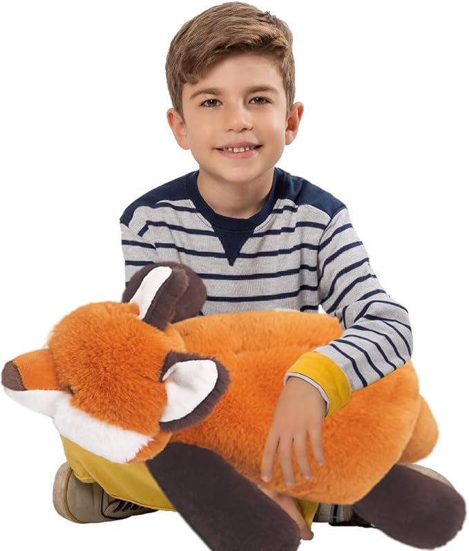 ARELUX Soft 22in Red Fox Stuffed Animals: Fox Plush Cute Cuddly Body Pillow Hug Sleeping Fluffy Wild Animal Toys Bed Decor Plushie Doll Friends Family Member