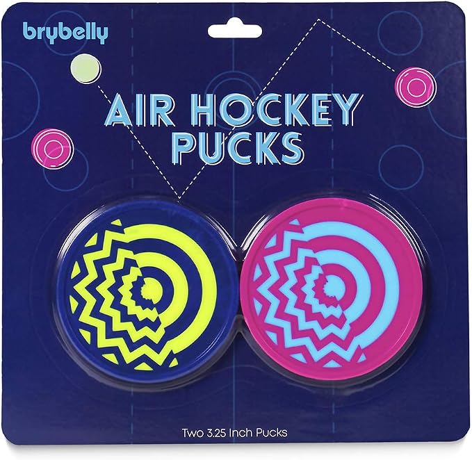 Vivid Two-Tone Air Hockey Pucks (2-Pack) | Wear-Proof Molded Psychedelic Patterns and Designs | Large 3.25-inch Pucks for Standard Air Hockey Tables | Perfect Addition to Game Rooms and Arcades
