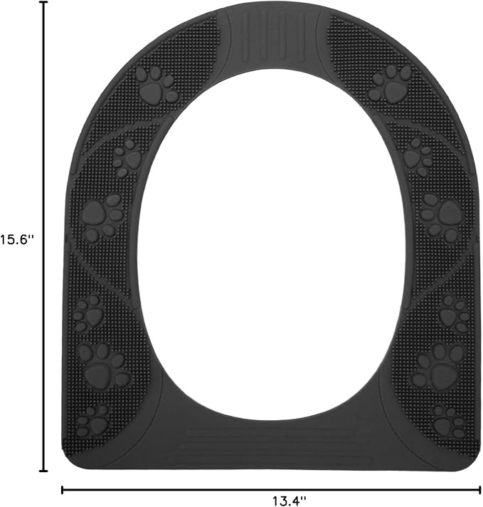 Silicone Toilet Seat Cover Washable Non-Slip Cushion for Universal Fit Gray 15.6 x 13.4 Inches