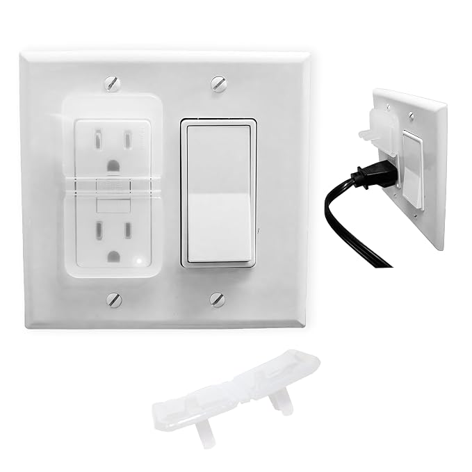 Clear Double Outlet Covers Baby Proofing (20 Pack, 40 Sockets) | Baby Proof Plug Covers for Electrical Outlets | Safe & Secure Baby Safety Products | Childproof Socket Covers Protect Toddlers & Babies