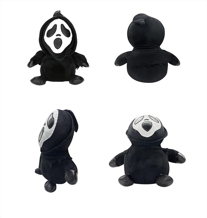 Spooky Horror Plush with Phantom Mask Creepy Stuffed Animal Toy Scary Doll for Kids and Game Fans Great Gift for Birthday Halloween Christmas Party