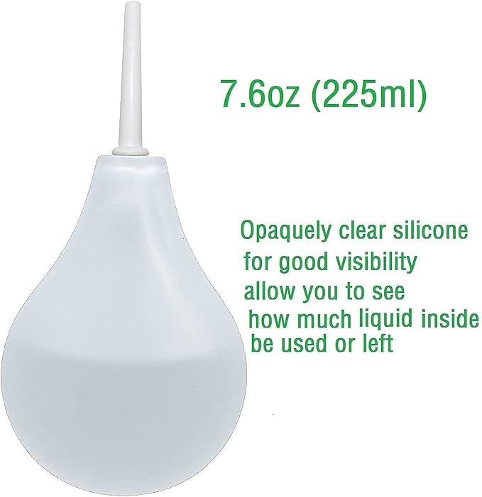 Clear Silicone Enema Bulb Anal Douche Kit for Colon Cleansing Men Women with 5Pcs Enema Replacement Nozzle Tip Applicator, Enema Vaginal Pump Rectal Irrigation Syringe Squeeze Ball Feminine Wash Care