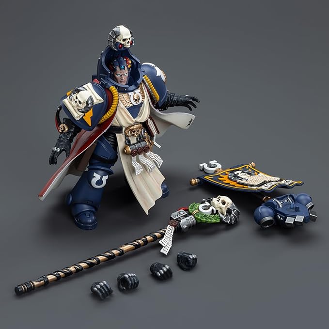 JOYTOY Action Figure 1/18 Warhammer 40,000 Ultramarines Chief Librarian Tigurius and Ultramarines Intercessors 2PCS Collection Model Birthday Gifts