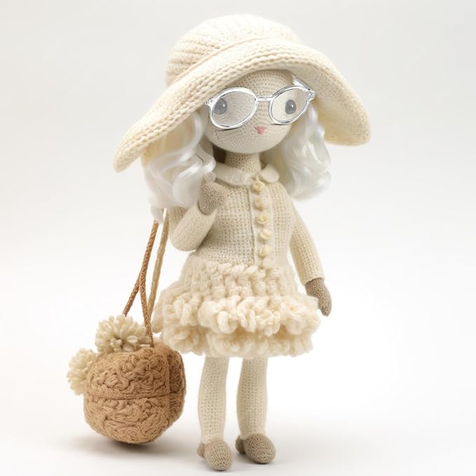 DOITOOL Doll Glasses for 18 Inch Dolls, 6 Pcs Mini Eyeglasses Doll Dress up Glasses Round Frame with Clear Lenses Cosplay Party Accessories
