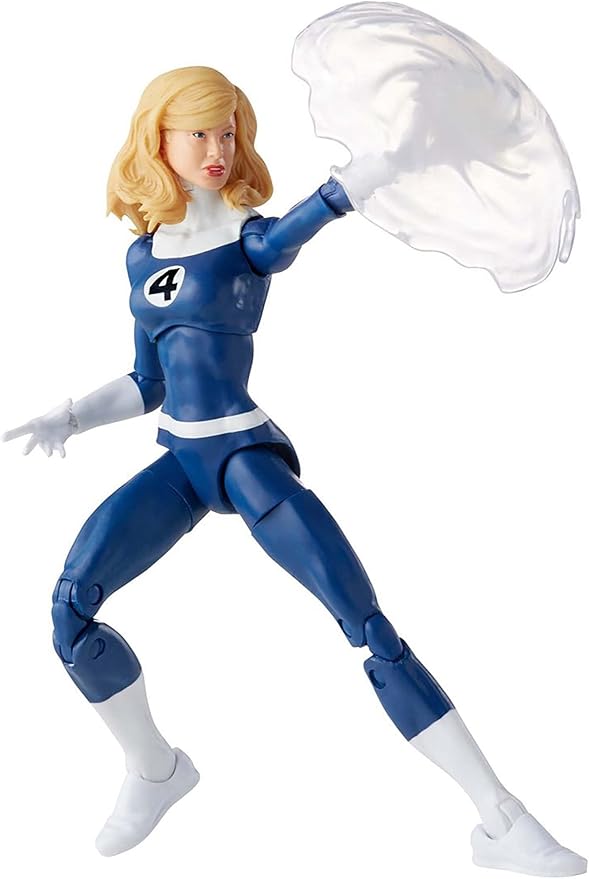 Marvel Legends Series Retro Fantastic Four Marvel's Invisible Woman 6-inch Action Figure Toy, Includes 3 Accessories , Blue