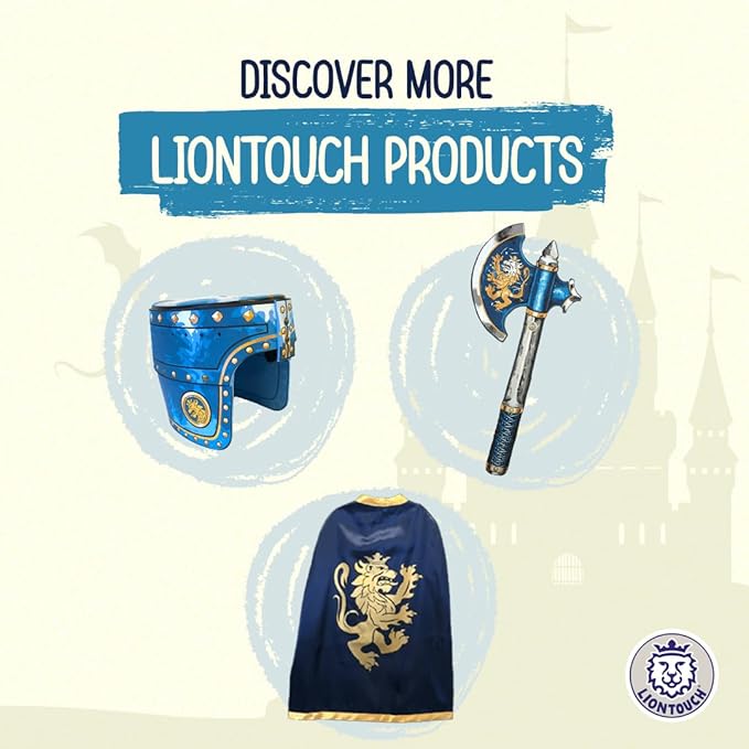 Liontouch - Noble Knight Foam Sword & Shield for Kids, Blue - Age 3-8 Years | Durable & Safe Medieval Toy Set | Weapons & Battle Accessories for Pretend Play, Dress Up & Knight Costumes for Boys