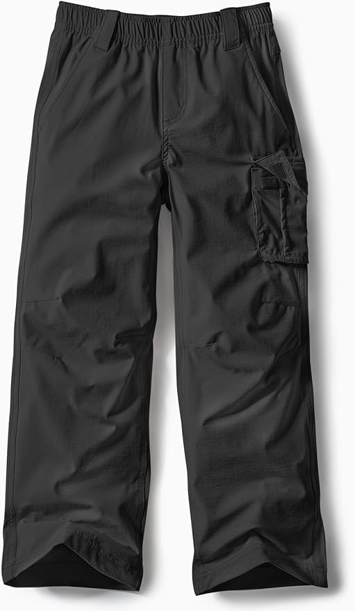 CQR Kids Boy’s Hiking Cargo Pants, Water Resistant UPF 50+ Quick Dry Youth Casual Outdoor Climbing Camping Trousers