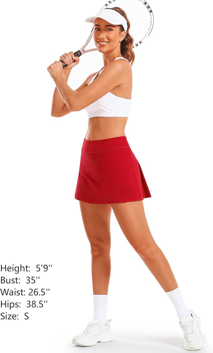 Stelle Women Tennis Skirt High Waisted Athletic Golf Skorts with Pockets | Tummy Control, Built-In Shorts, Deep Pockets, Pleated, Breathable, Lightweight, Tennis, Golf, Pickleball, Running, Workout