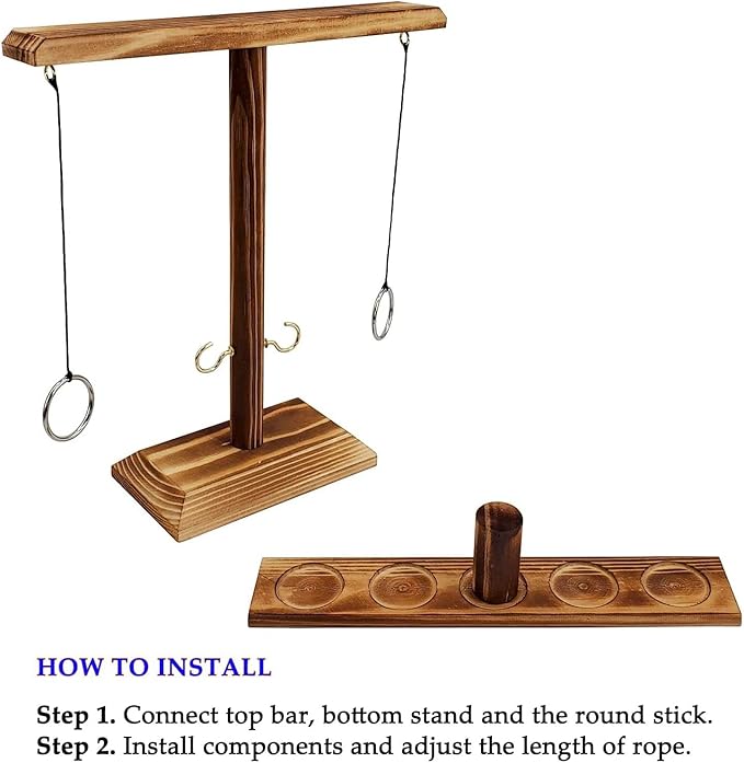 Hook and Ring Toss Game for Adults Party Games Wider & Longer Latest Verison - Rectangle