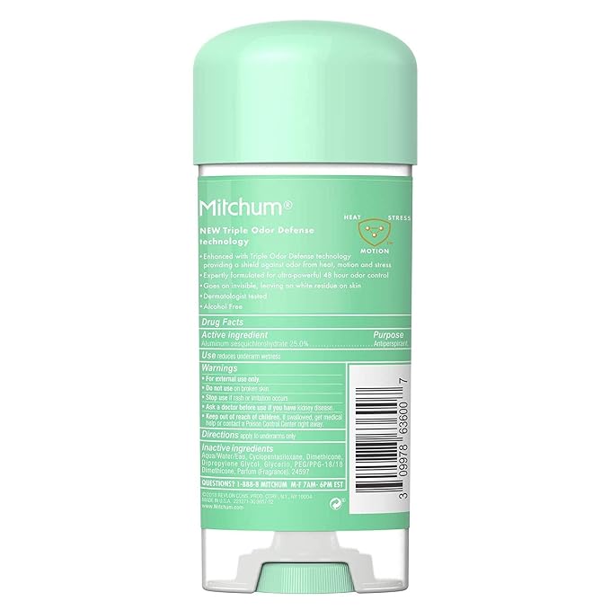 Mitchum Anti-Perspirant & Deodorant for Women, Power Gel, Powder Fresh, 3.4 oz (96 g) (Pack of 4)