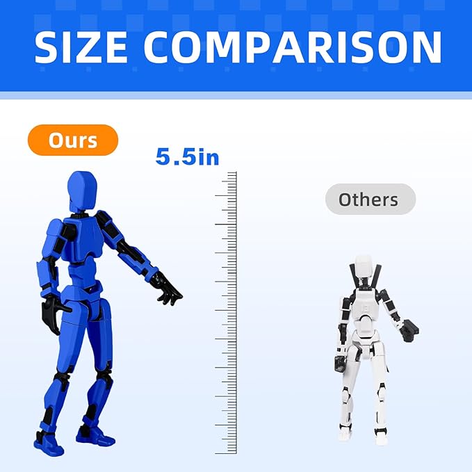 (Assembly Completed) 5 Packs Dummy13 Action Figure Set, 3D Printed ActionFigure Toy Gifts for Kids, Dummy 13,Robot 13 Action Figure Full Body Mechanical Doll Christmas Birthday Gift for Boys Girls