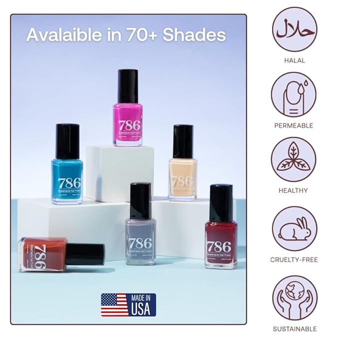 786 Cosmetics Breathable Nail Polish - Vegan, Cruelty-Free, Healthy, Halal, Fast-Drying (Patagonia)