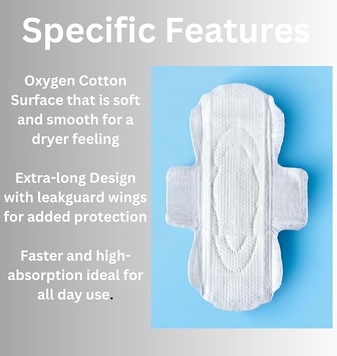 Panty Liners for Women Extra Long - 9.6in X 3.1in (30pads) Organic - Cotton Panty Liners for Women - with Wings - Light Incontinence and Light Period Days - Packaging May Vary