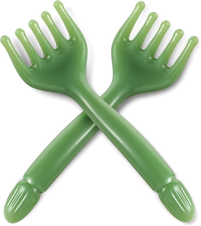 WY LIGHTING LEVEL 2Pcs Head Massager Manual Hair Scalp Massager Gua Sha Five Claw Massage Tool Comb Portable Handheld Resin Relax Tool for Father's Day Mother's Day Gifts (Green)