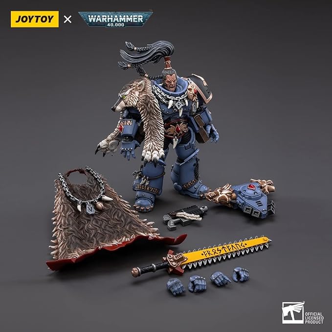 JOYTOY1/18 Warhammer 40,000 Action Figure Space Wolves Ragnar Blackmane Collection Model Birthday Gift