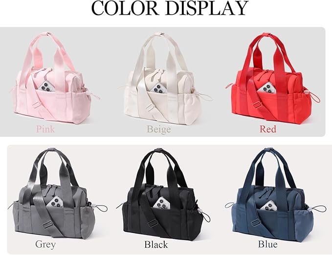 Bucosd Small Gym Bag for Women, Mini Crossbody Gym Duffle Bag with Wet Compartment, Carry on Gym Tote Bag for Workout Dance Sport Travel (Mini-Blue)
