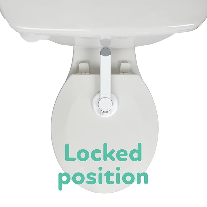Nuby Child Safety Toilet Locks - 2 Pack - Toilet Lid Lock for Baby Proofing - Easy One-Hand Operation - Simple Installation - Fits Most Seats