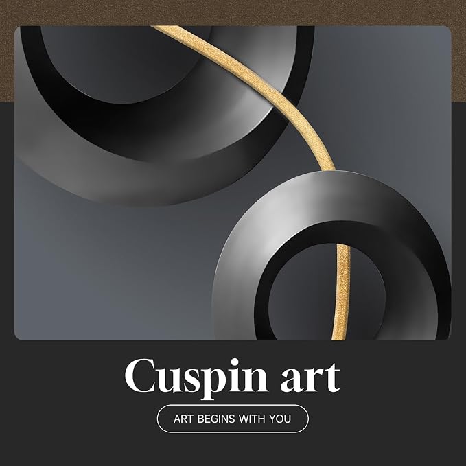 Large Framed Modern Elegant Wall Art for Living Room, 3 Piece 24x36 In | Black gold luxuery wall prints, Abstract geometric paintings, Crystal wall art for bedroom dining room office hallway