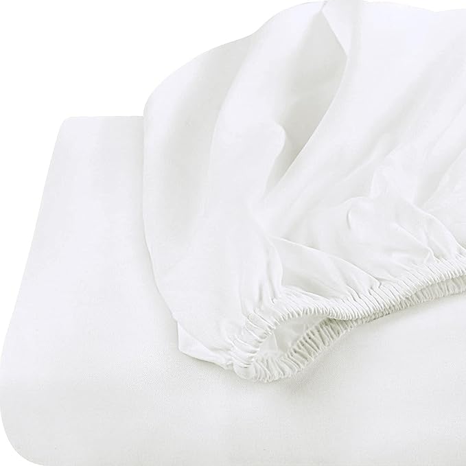 NHNHN 2 Pack Fitted Sheet-Deep Pockets-Soft Microfiber-Easy Care-Shrinkage and Fade Resistant-Fitted Sheets Queen Size for Girl Woman Teens Kids-2 Sets of Fitted Sheet (Queen, Off White)