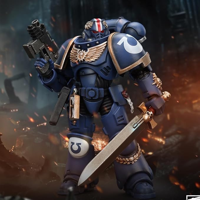 JOYTOY 1/18 Action Figure Warhammer 40,000 Ultramarines Primaris Lieutenant Argaranthe Collection Model Birthday Gifts New Version
