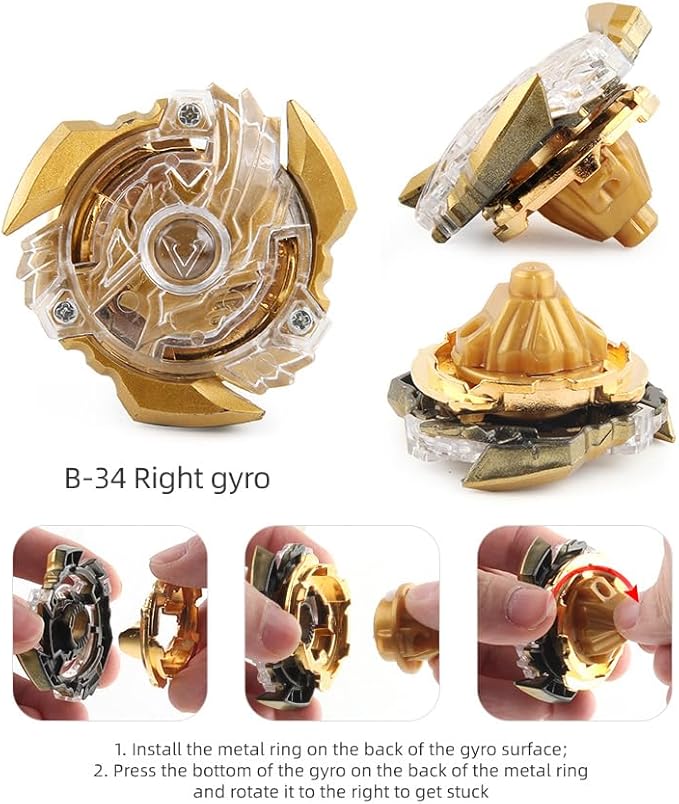 Battling Top Burst Launcher Game Set, 12 Spinning Tops Burst Gyros 2 Launchers with Storage Box Great Birthday Present for Boys Age 6 8 9 10+