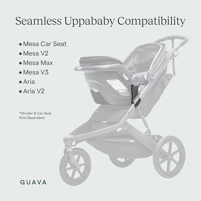 Guava Roam Stroller Car Seat Adapter for UPPAbaby Infant Car Seats | Travel System Adapter for Roam Jogging Stroller | Easy Click-in Attachment for Seamless Transitions