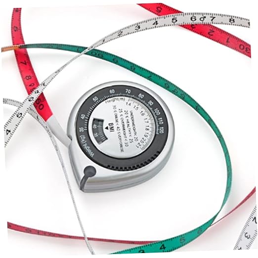 NOLITOY 1.5m Retractable Bmi Tape Measure PVC Abs Body Measuring Tool Waist Circumference Calculator Compact Design