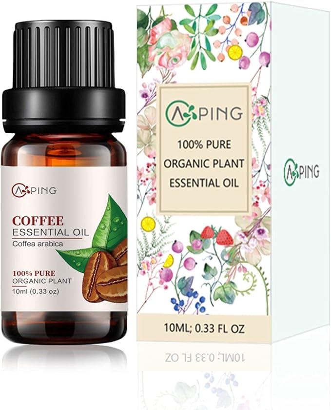 Coffee Essential Oil - 100% Pure Organic Natural Plant (Coffea Arabica) Coffee Oil for Diffuser, Aroma, Spa, Massage, Yoga, Perfume, 0.33oz