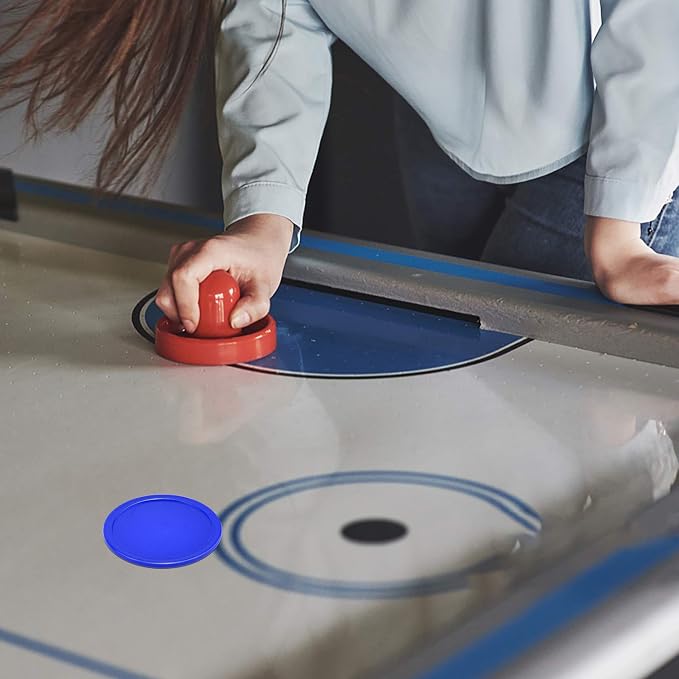 Coopay Air Hockey Pushers and Pucks, Air Hockey Paddles, Goal Handles Paddles Replacement Accessories for Game Tables (4 Striker, 8 Red Puck Pack)