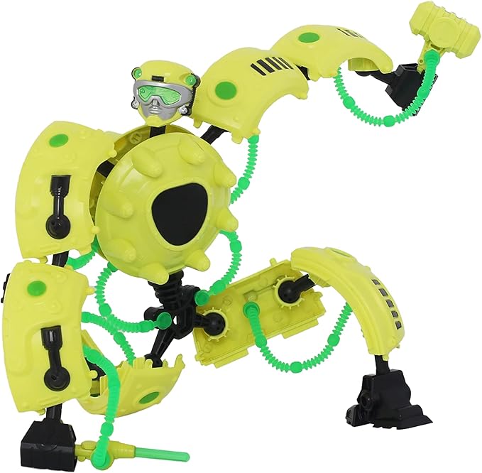 Giga Bots - HAZBOT | Energy Core Transforms Into 13 Inch Action Figure | Demolition Specialist | Unique Toy Combat Attachments and Skills | Includes 33 Buildable Pieces