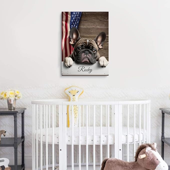 Custom Wooden Jigsaw Puzzles with Your Dog's Name on French BullDog's Art Print - 300 500 1000PCS Puzzles Game and Home Wall Decor