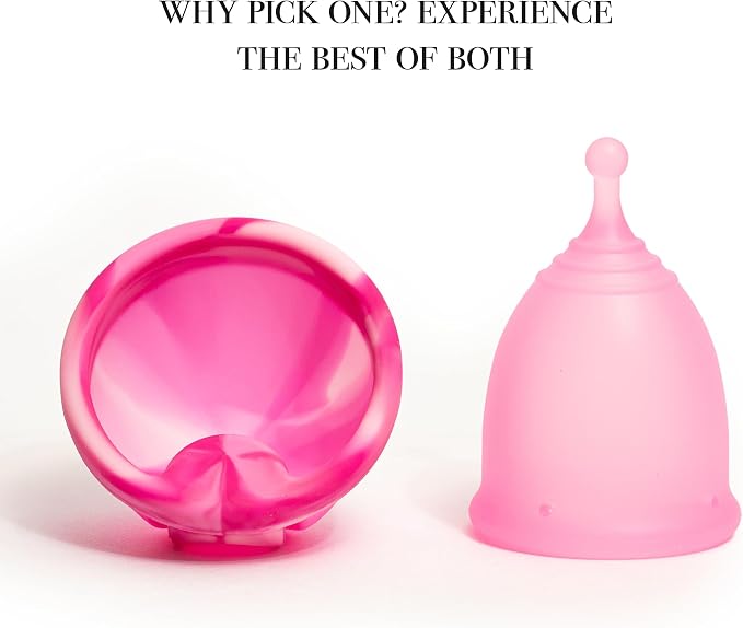 Reusable Menstrual Cup & Disc Starter Kit with Microwave Steamer Case | Medical-Grade Silicone Tampon and Pad Alternative | Small for Light to Normal Flow, for Teens and Adults